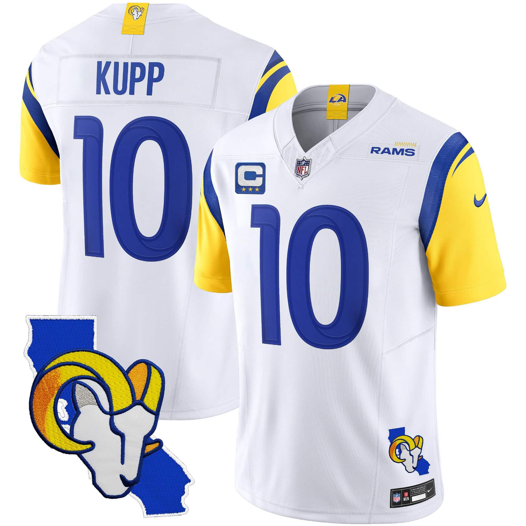Men Los Angeles Rams #10 Kupp White 2024 Nike California Patch Vapor Limited NFL Jersey->indianapolis colts->NFL Jersey